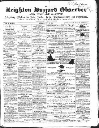 cover page of Leighton Buzzard Observer and Linslade Gazette published on May 1, 1866