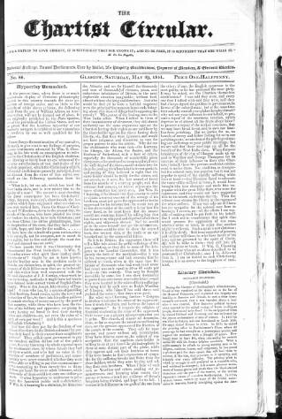 cover page of Chartist Circular published on May 29, 1841
