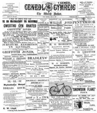 cover page of Y Genedl Gymreig published on May 10, 1898