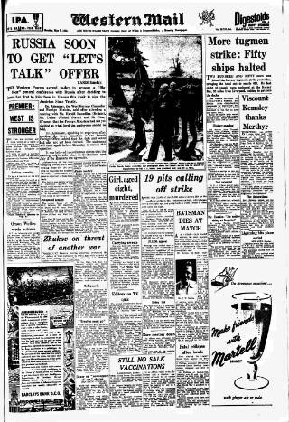 cover page of Western Mail published on May 9, 1955