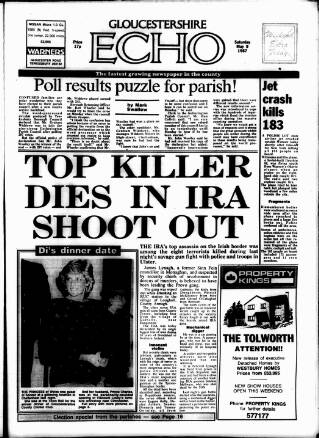 cover page of Gloucestershire Echo published on May 9, 1987