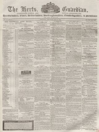 cover page of Herts Guardian published on May 10, 1856