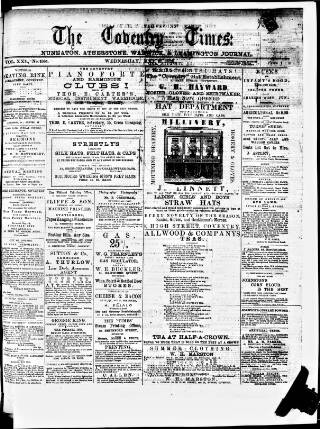 cover page of Coventry Times published on May 10, 1876
