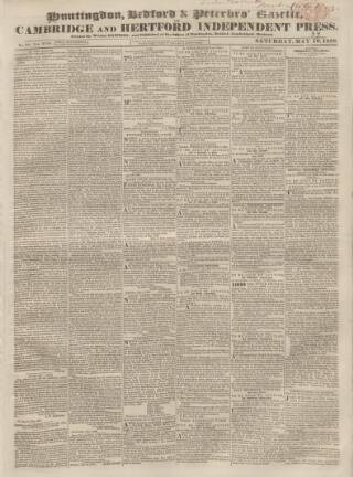 cover page of Huntingdon, Bedford & Peterborough Gazette published on May 10, 1828