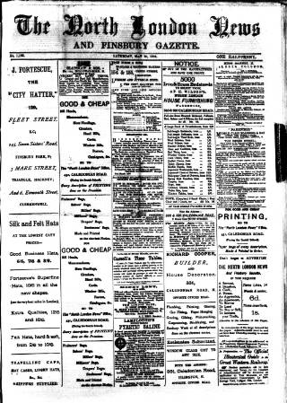 cover page of North London News published on May 10, 1884