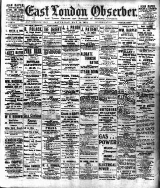 cover page of East London Observer published on May 10, 1913