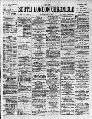 cover page of South London Chronicle published on May 10, 1873