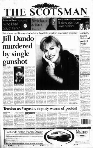 cover page of The Scotsman published on April 27, 1999