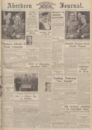 cover page of Aberdeen Weekly Journal published on May 9, 1940