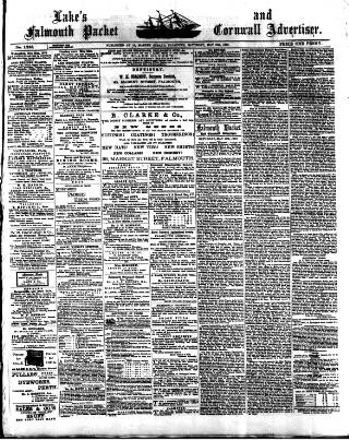 cover page of Lake's Falmouth Packet and Cornwall Advertiser published on May 10, 1879
