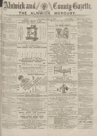 cover page of Alnwick Mercury published on May 9, 1885