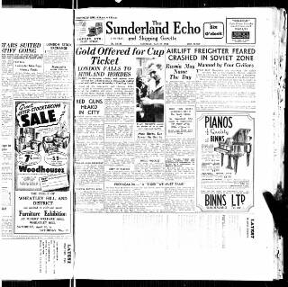 cover page of Sunderland Daily Echo and Shipping Gazette published on April 30, 1949