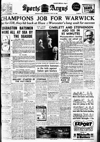 cover page of Sports Argus published on May 10, 1952