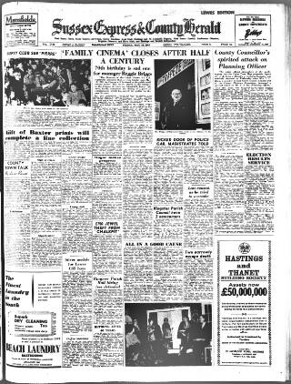 cover page of Sussex Express published on May 10, 1963