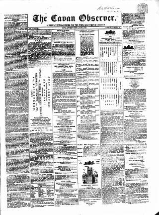 cover page of Cavan Observer published on May 10, 1862