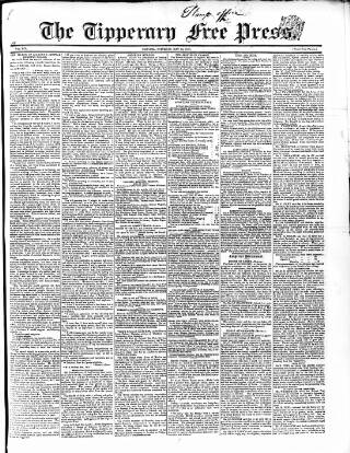 cover page of Tipperary Free Press published on May 10, 1845