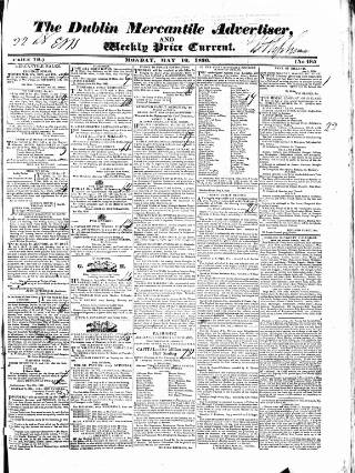 cover page of Dublin Mercantile Advertiser, and Weekly Price Current published on May 10, 1830