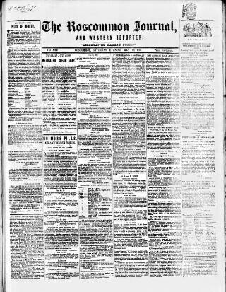 cover page of Roscommon Journal, and Western Impartial Reporter published on May 10, 1851