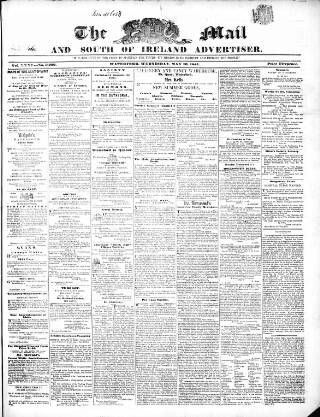 cover page of Waterford Mail published on May 10, 1854