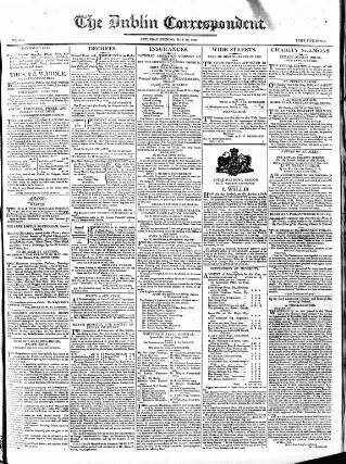 cover page of Dublin Correspondent published on May 10, 1823