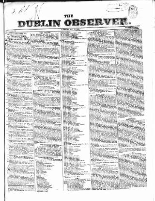 cover page of Dublin Observer published on May 10, 1834