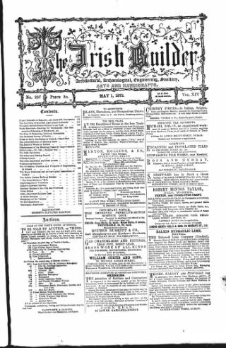 cover page of The Dublin Builder published on May 1, 1872