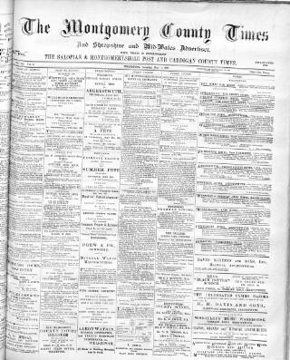 cover page of Montgomery County Times and Shropshire and Mid-Wales Advertiser published on May 11, 1901