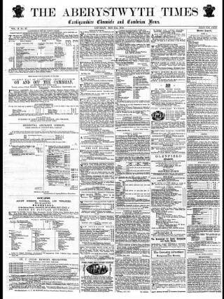 cover page of Aberystwyth Times published on May 21, 1870