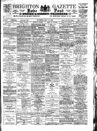 cover page of Brighton Gazette published on May 10, 1902