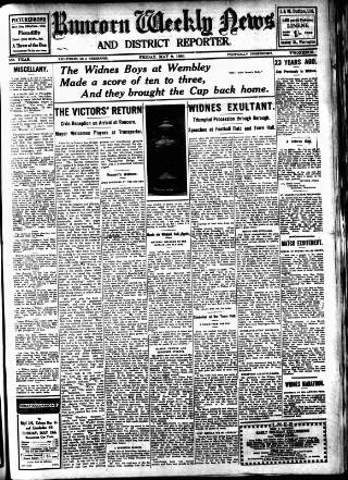 cover page of Runcorn Weekly News published on May 9, 1930
