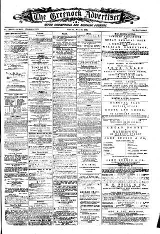 cover page of Greenock Advertiser published on May 10, 1878