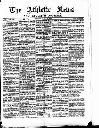cover page of Athletic News published on May 10, 1887