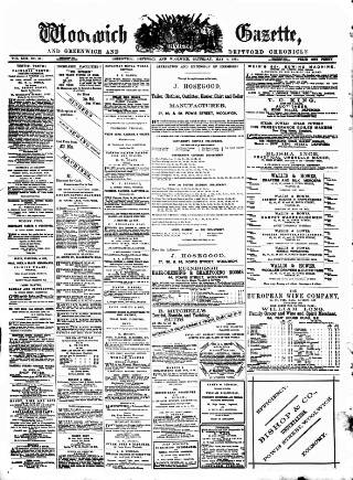 cover page of Woolwich Gazette published on May 9, 1874