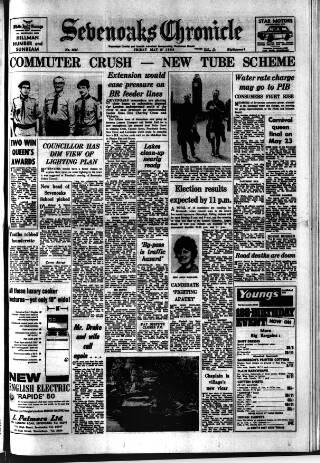 cover page of Sevenoaks Chronicle and Kentish Advertiser published on May 10, 1968