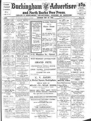 cover page of Buckingham Advertiser and Free Press published on May 10, 1930