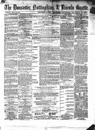 cover page of Doncaster Gazette published on May 13, 1870