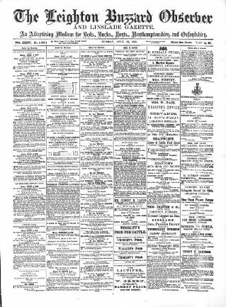 cover page of Leighton Buzzard Observer and Linslade Gazette published on April 30, 1895