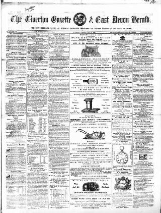 cover page of Tiverton Gazette (Mid-Devon Gazette) published on May 10, 1864