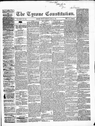 cover page of Tyrone Constitution published on May 10, 1867