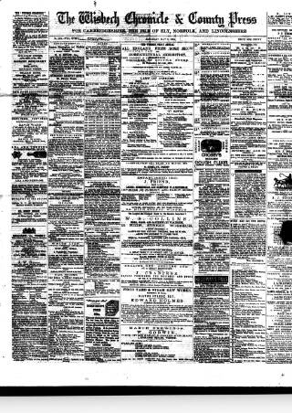 cover page of Wisbech Chronicle, General Advertiser and Lynn News published on May 9, 1874