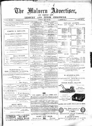 cover page of Malvern Advertiser published on May 26, 1877