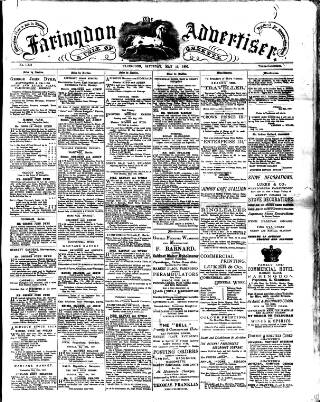 cover page of Faringdon Advertiser and Vale of the White Horse Gazette published on May 10, 1890