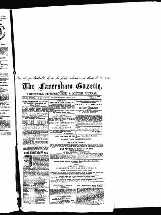 cover page of Faversham Gazette, and Whitstable, Sittingbourne, & Milton Journal published on May 10, 1856