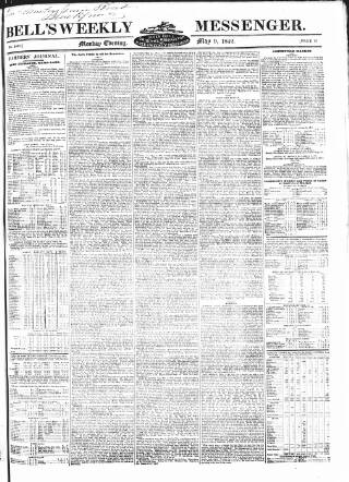cover page of Bell's Weekly Messenger published on May 9, 1842