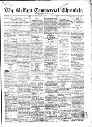 cover page of Belfast Commercial Chronicle published on May 10, 1855