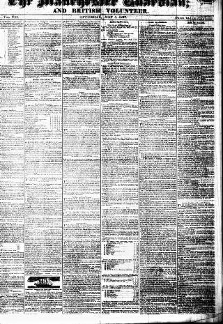 cover page of Manchester Guardian published on May 5, 1827