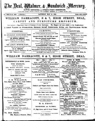 cover page of Deal, Walmer & Sandwich Mercury published on May 10, 1890
