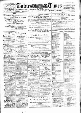 cover page of Totnes Weekly Times published on May 10, 1890