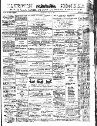 cover page of Ilkeston Pioneer published on May 3, 1866