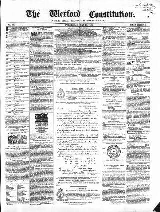 cover page of Wexford Constitution published on May 10, 1865